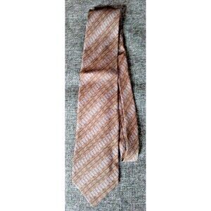 Tie 70s 80s 90s Y2K Mens Todays Man Silk Brown Gray 3.75 Wide 61 Long